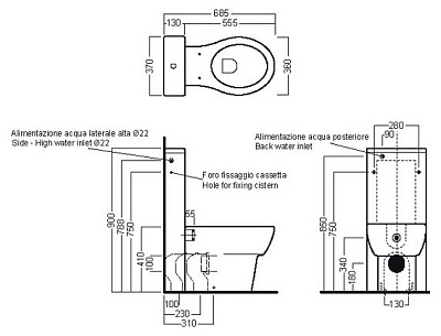 Унитаз приставной Hatria Nido