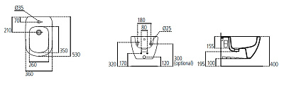 Подвесное биде Ideal Standard Tesi T3552V3