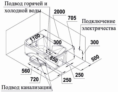 Акриловая ванна Радомир Лион chrome