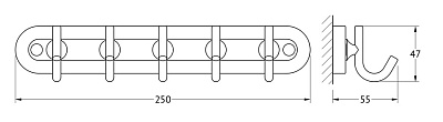 Крючок Ellux Elegance ELE 002