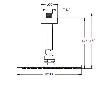 Душ верхний SEVA JET M1 для потолочного монтажа Vidima BA194AA