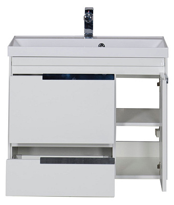 Тумба с раковиной Aquanet Тиволи 80 белая