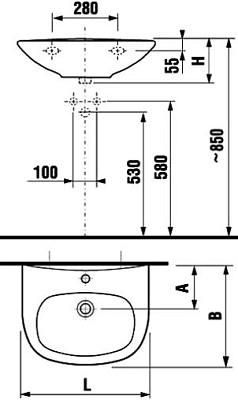 Раковина Jika Zeta 55 1039.1