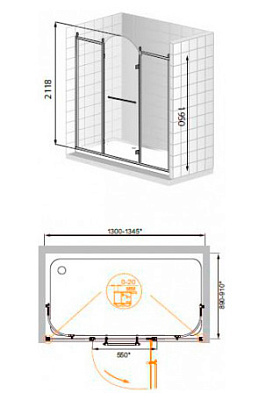 Душевая дверь в нишу Cezares Retro B13 130 CP G R