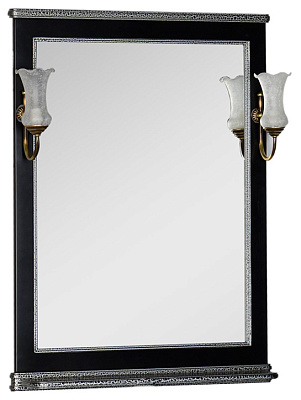 Зеркало Aquanet Валенса 70 черный краколет/серебро